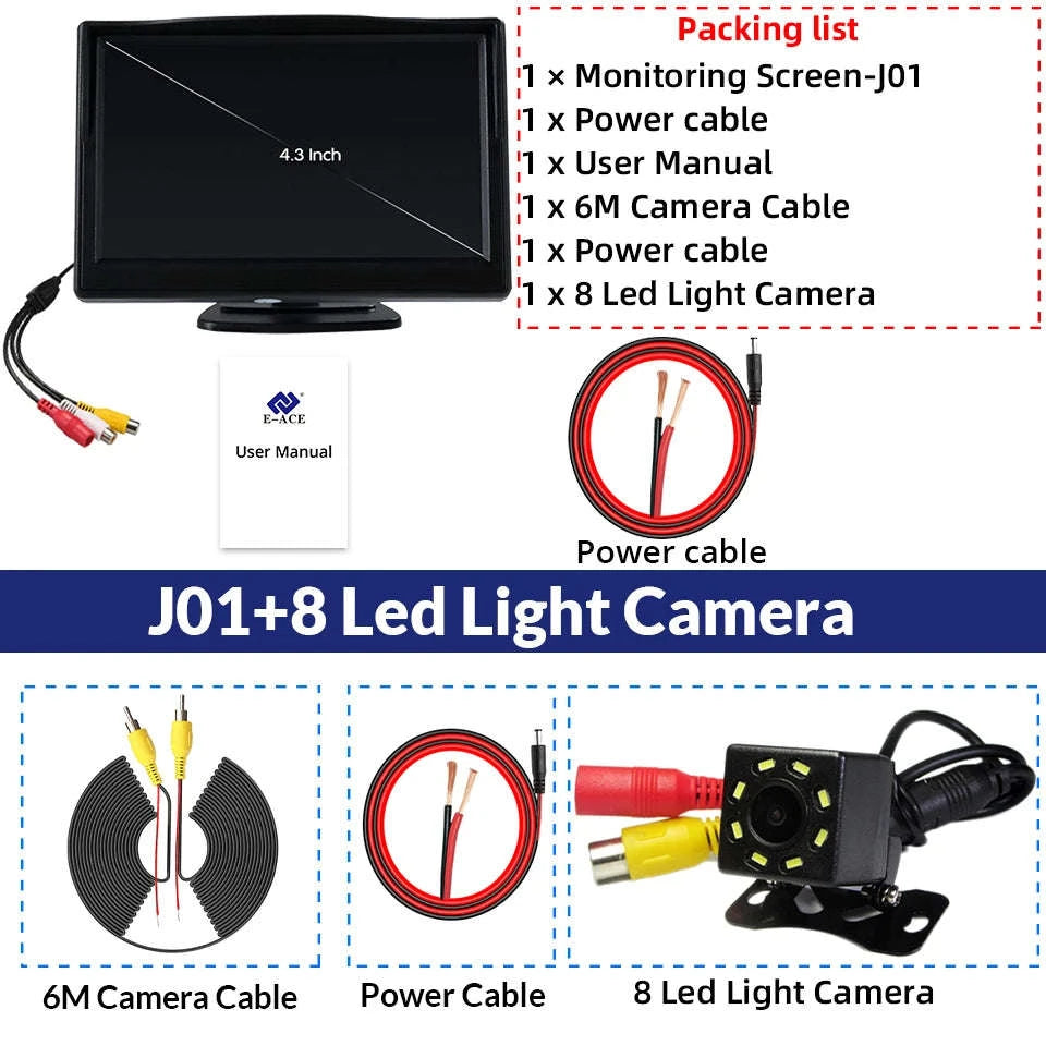 4.3 Inch Rear View Camera Monitor Screen for Car Parking-Only 4.3Inch Display / China Mainland