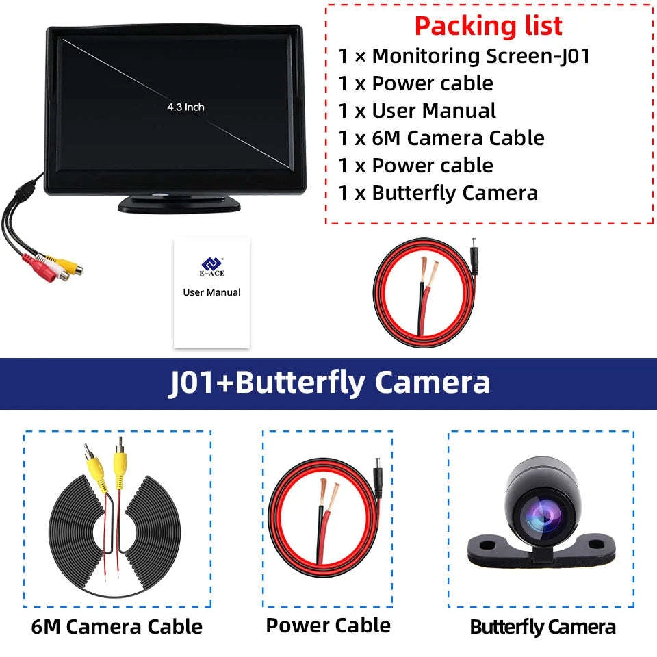 4.3 Inch Rear View Camera Monitor Screen for Car Parking-Only 4.3Inch Display / China Mainland