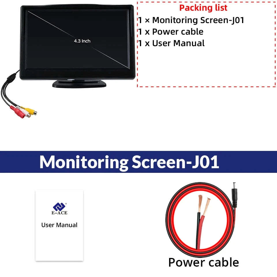 4.3 Inch Rear View Camera Monitor Screen for Car Parking-Only 4.3Inch Display / China Mainland