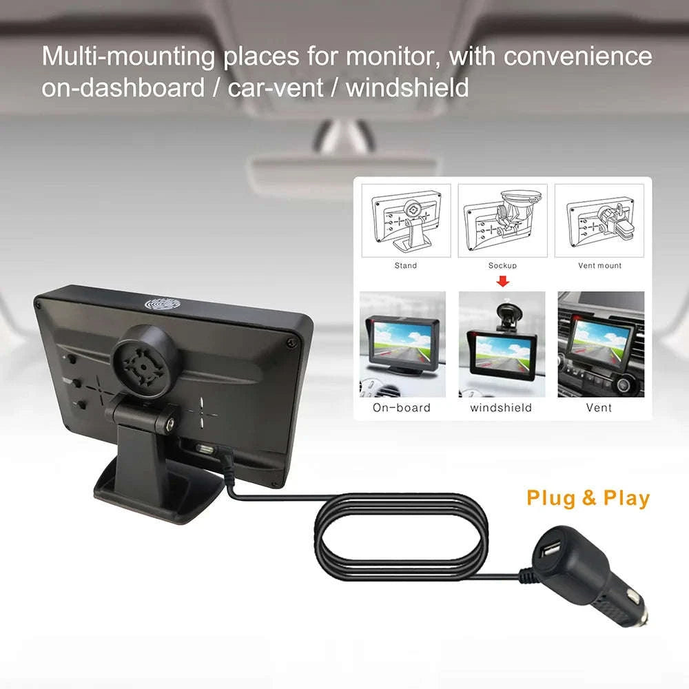 4.3 Inch Solar Vehicle Wireless Reverse Camera with 1080P Monitor-Solar Vehicle Camera / france