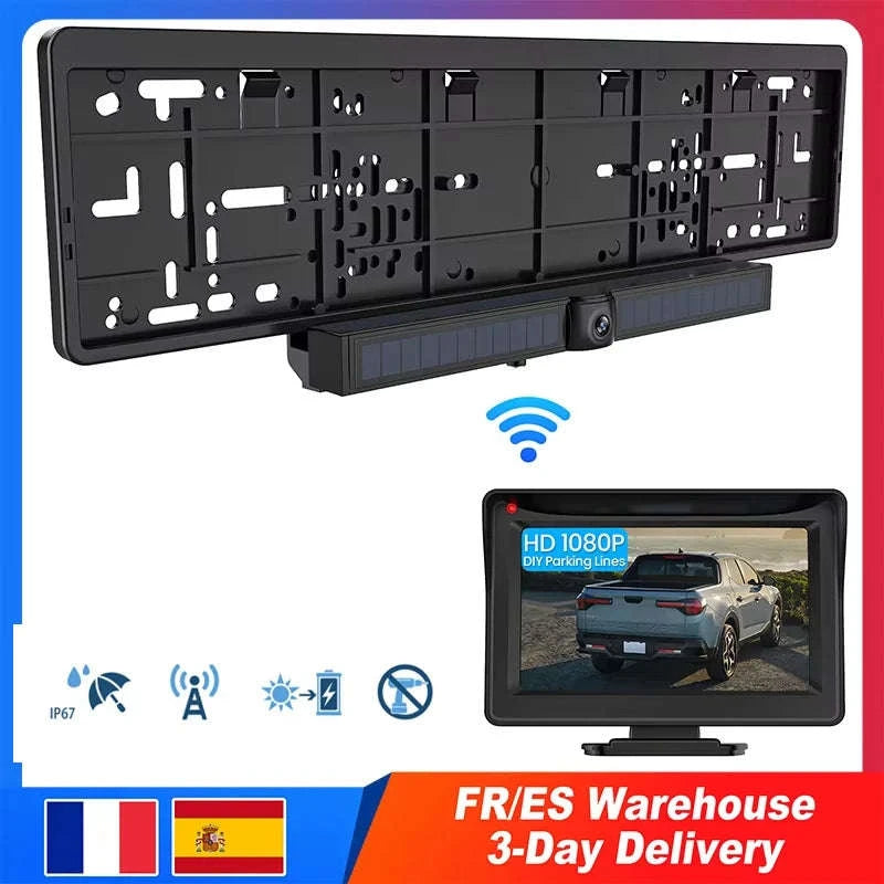 4.3 Inch Solar Vehicle Wireless Reverse Camera with 1080P Monitor-Solar Vehicle Camera / france