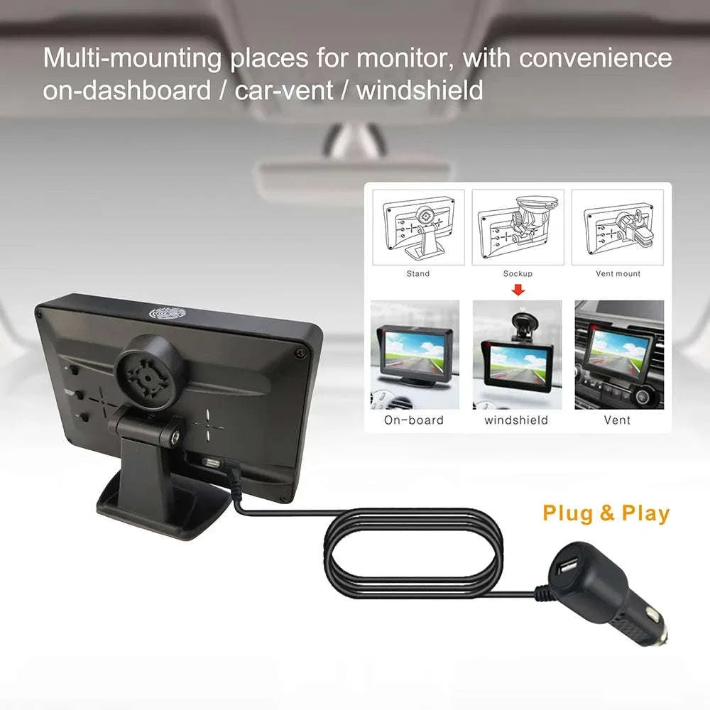 4.3 Inch Solar Vehicle Wireless Reverse Camera with 1080P Monitor-Solar Vehicle Camera / france