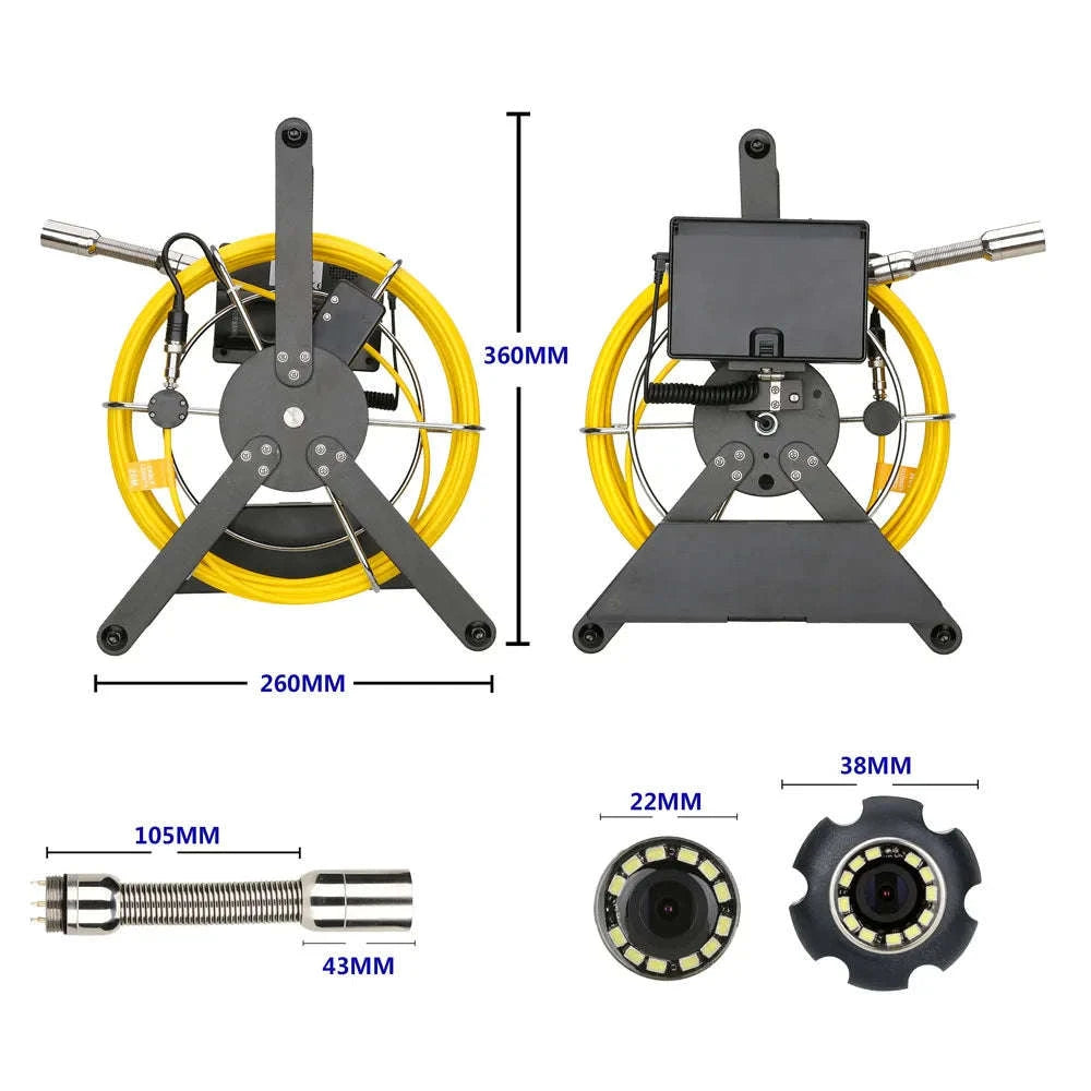 4.3" Sewer Pipe Inspection Camera with DVR and 17mm/22mm Probe-22MM with DVR / Poland / 30M