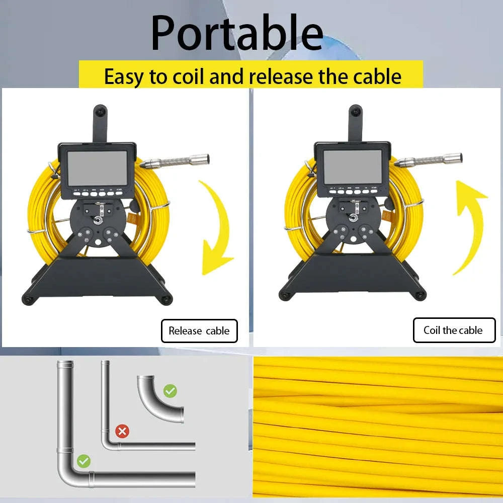 4.3" Sewer Pipe Inspection Camera with DVR and 17mm/22mm Probe-22MM with DVR / Poland / 30M