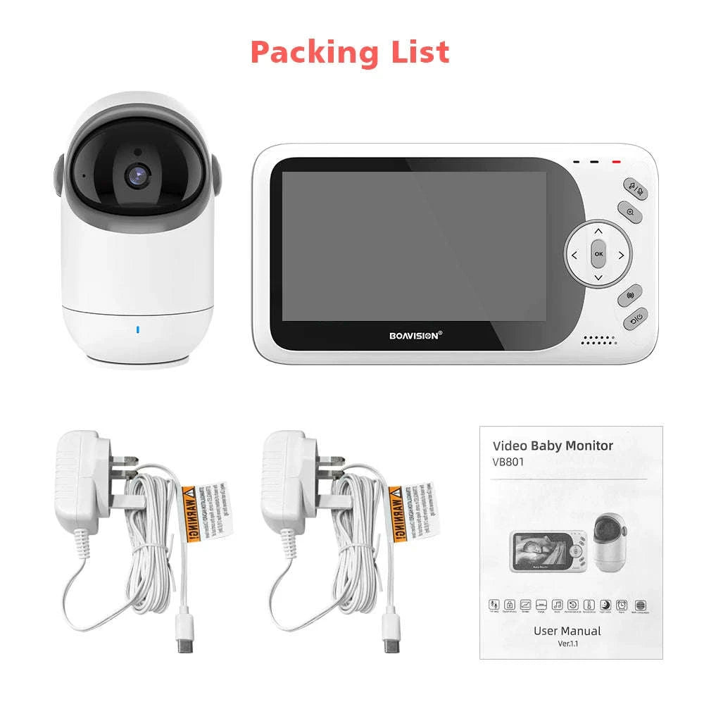 4.3” Wireless Baby Monitor with Pan‑Tilt Camera-BOA-VB801-US / CHINA