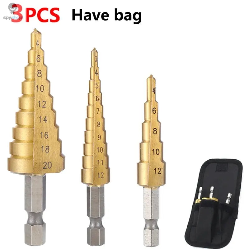 4-32 mm 4-20 mm HSS Titanium Coated Step Drill Bit High Speed Steel Metal Wood Hole Cutter Cone Drilling Tool Spy-shop.com