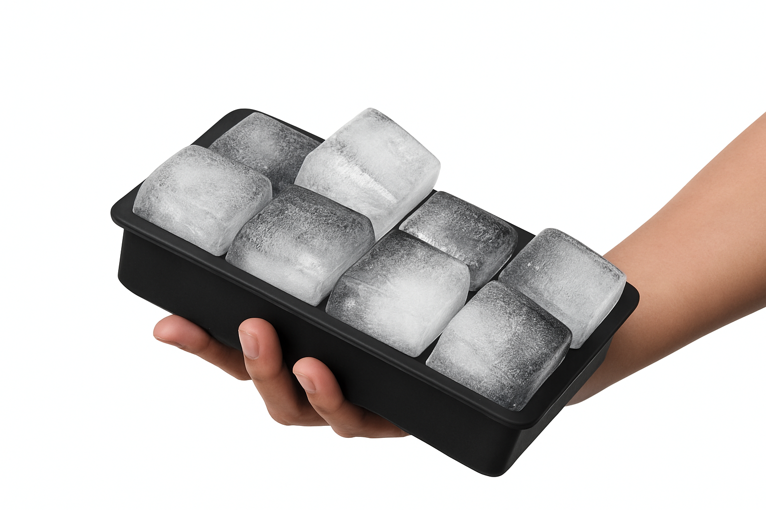 Big Silicone Ice Cube Tray Mold for Clean, Slow-Melt Cubes