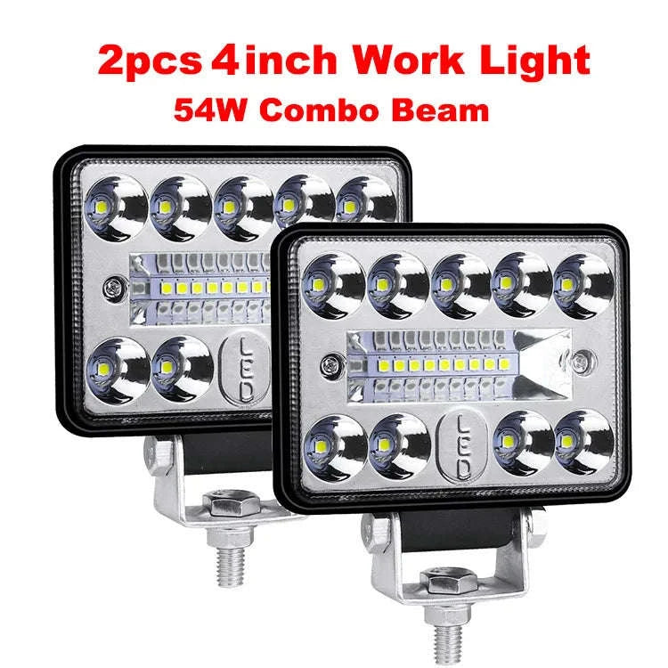 4-7 Inch LED Work Light Bar for Truck, Car, Boat, Tractor & ATV 12V/24V-2pcs 5inch 108W