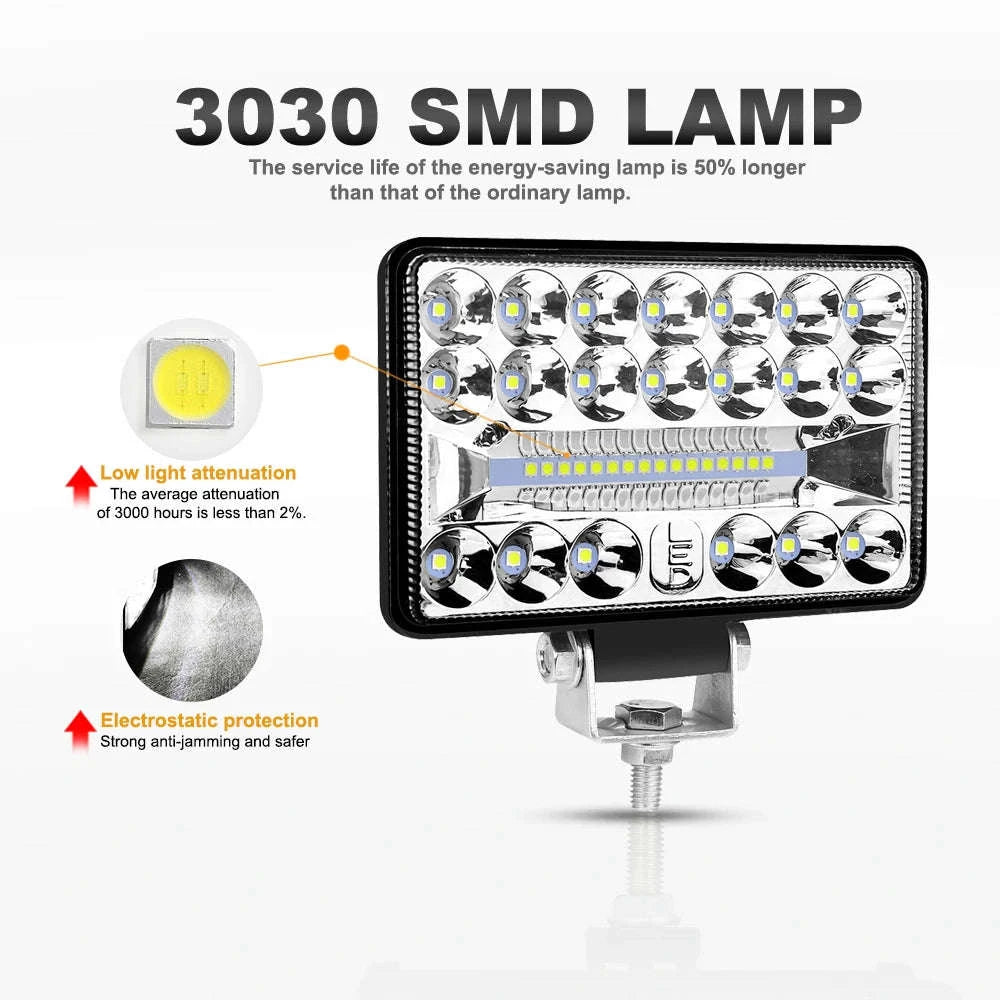4-7 Inch LED Work Light Bar for Truck, Car, Boat, Tractor & ATV 12V/24V-2pcs 5inch 108W