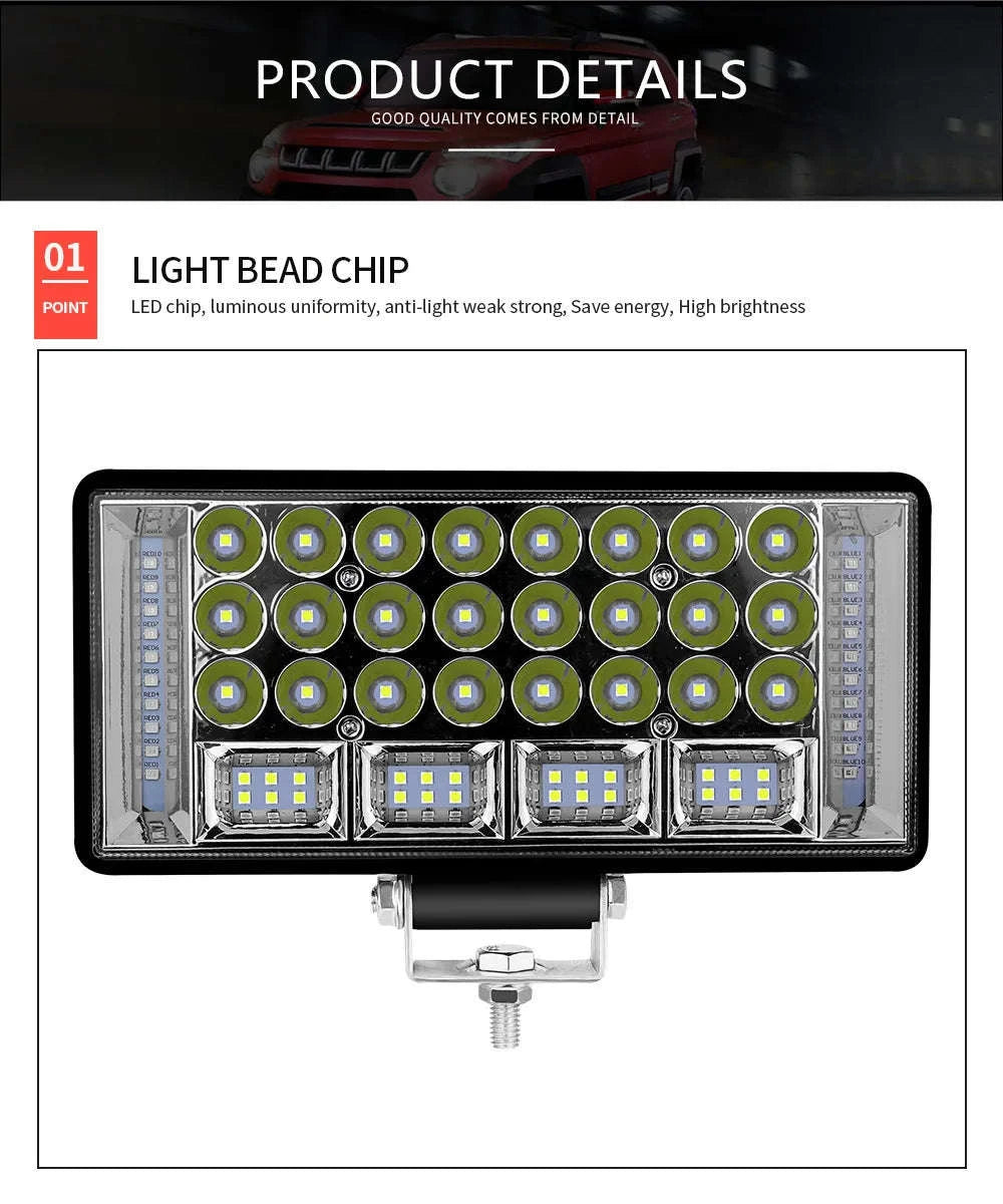 4-7 Inch LED Work Light Bar for Truck, Car, Boat, Tractor & ATV 12V/24V-2pcs 5inch 108W
