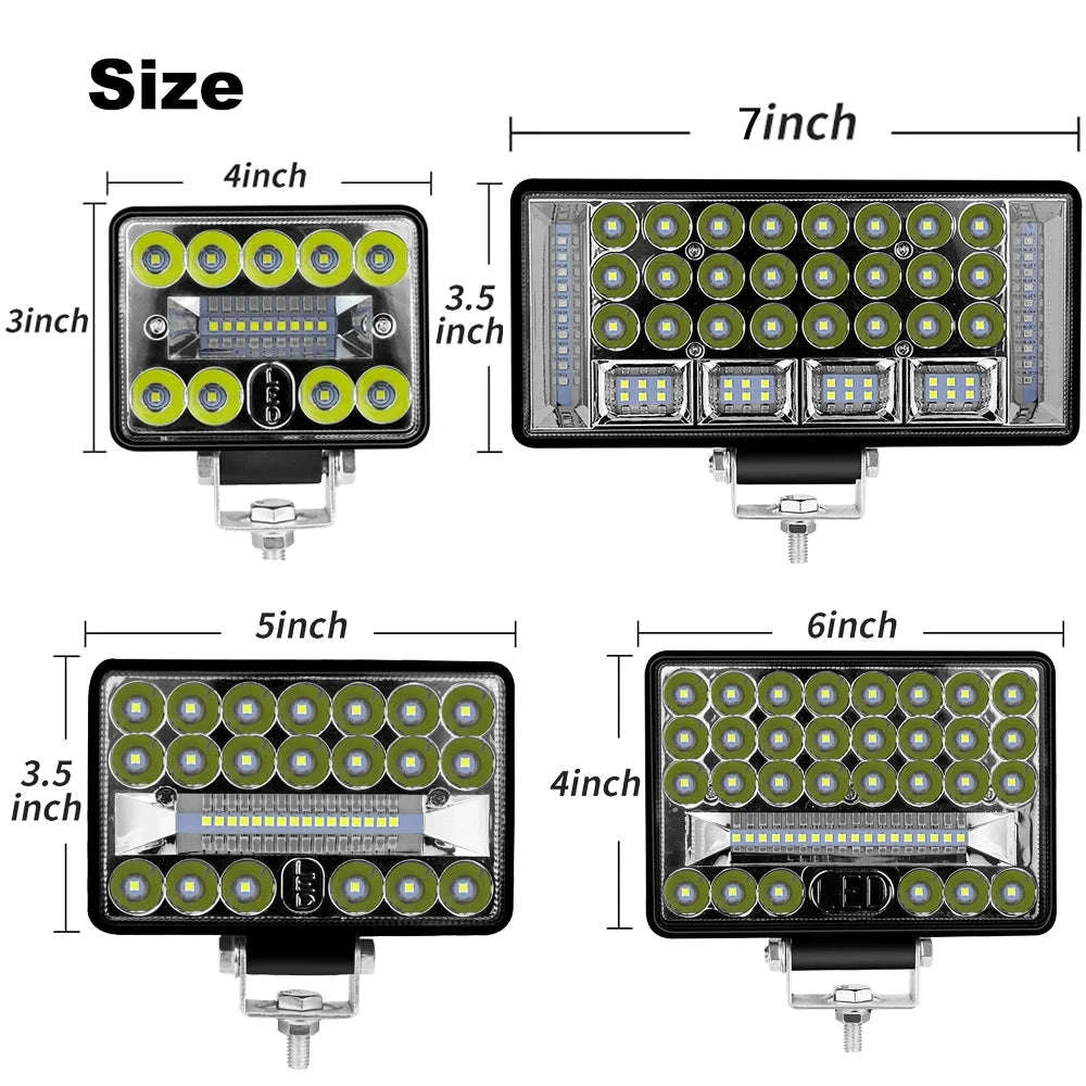 4-7 Inch LED Work Light Bar for Truck, Car, Boat, Tractor & ATV 12V/24V-2pcs 5inch 108W