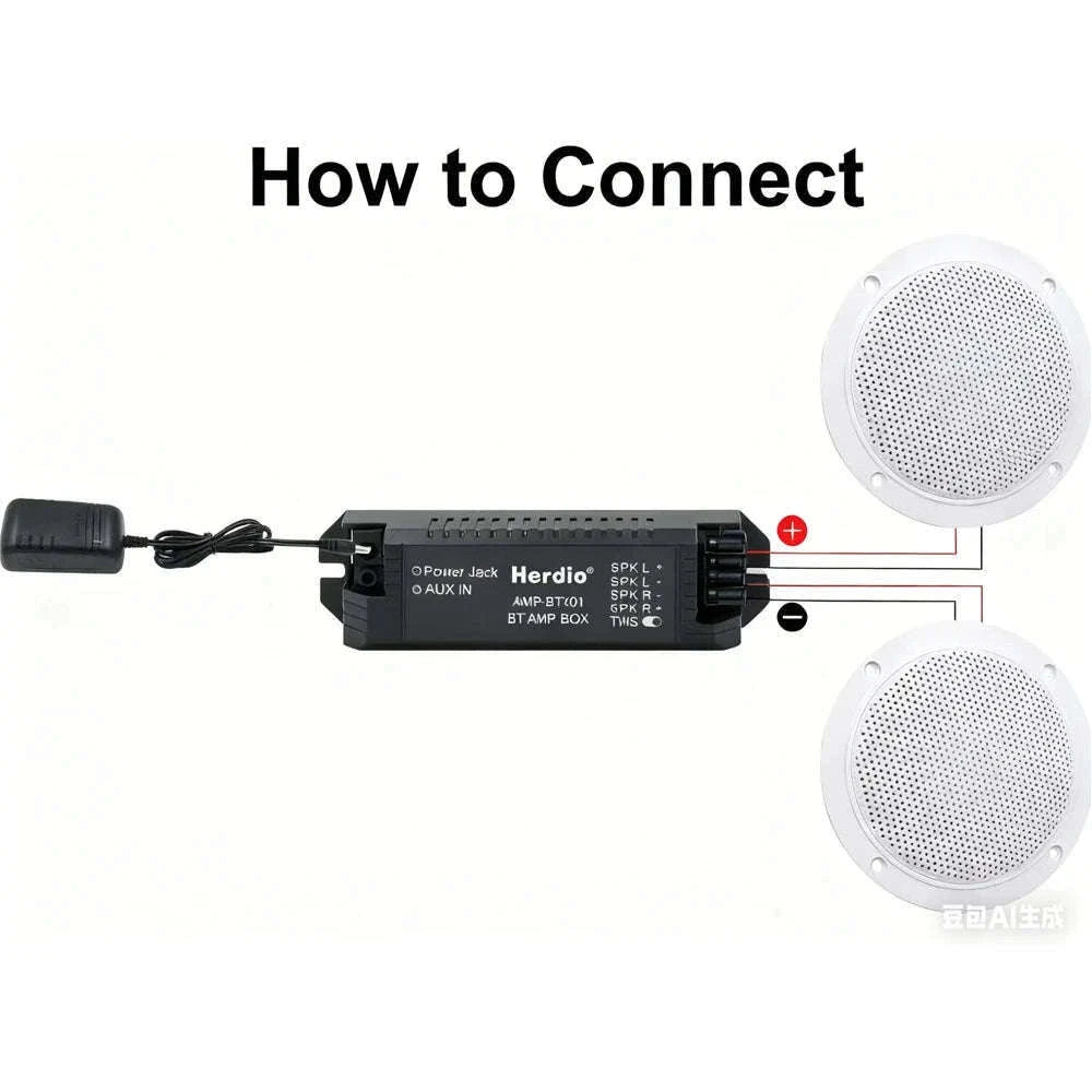 4" Bluetooth Ceiling Speakers 160W Waterproof Set for Home & Outdoor-white / 4 inch EU Plug / Amplifier Sets