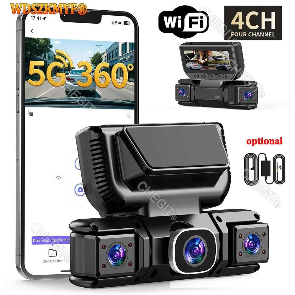 4-Channel 360° WiFi Dash Cam with 1080P Recording & Parking Monitor-X145-WIFI 24H / 64G