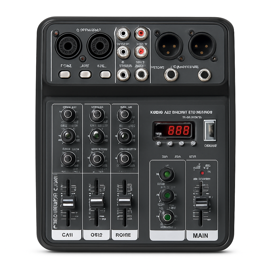 4 Channel Audio Mixer with USB, Bluetooth and Phantom Power