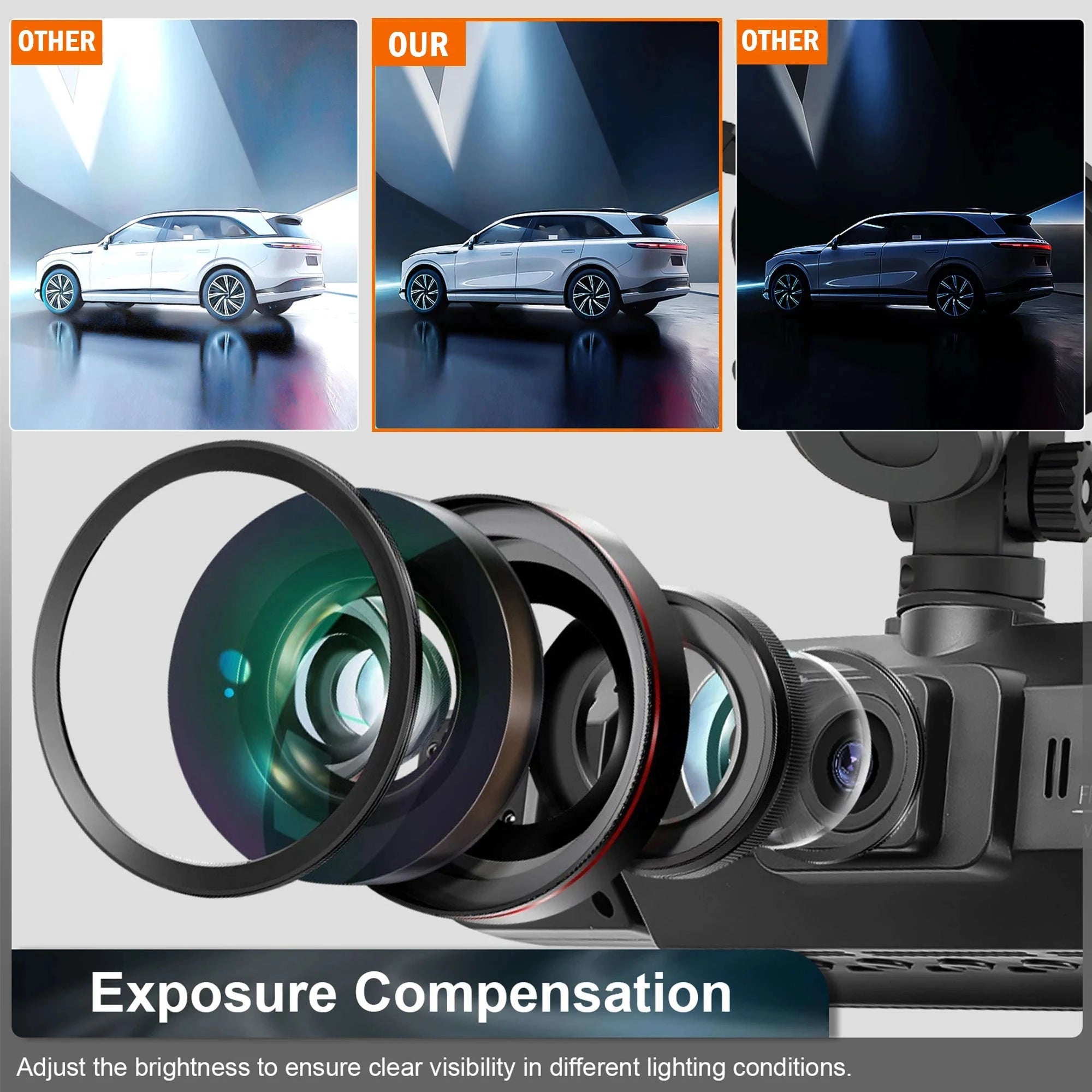 4-Channel Car Dash Cam with WiFi, 1080P Recording & Night Vision-WiFi 4Ch Dash Cam / No SD Card