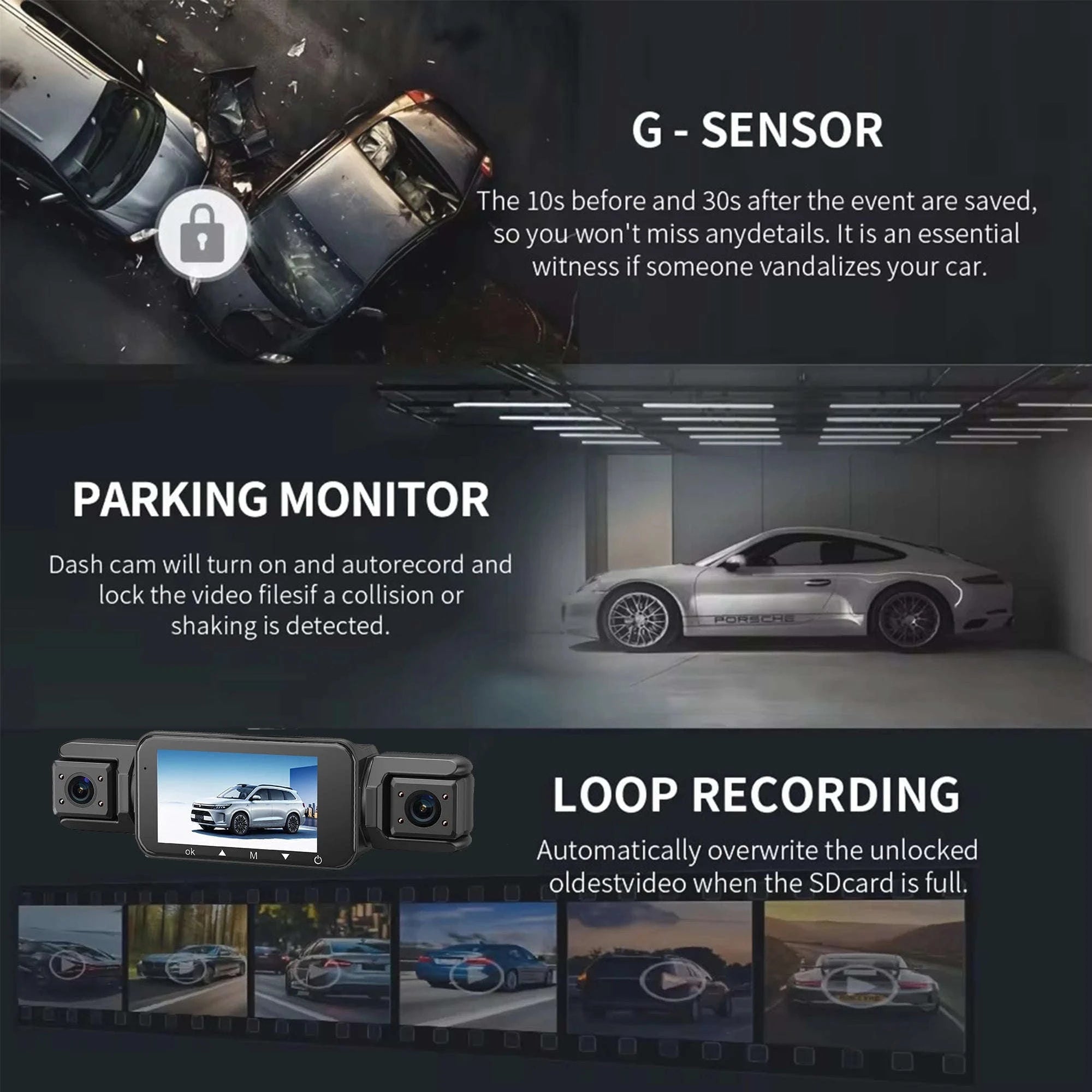 4-Channel Car Dash Cam with WiFi, 1080P Recording & Night Vision-WiFi 4Ch Dash Cam / No SD Card