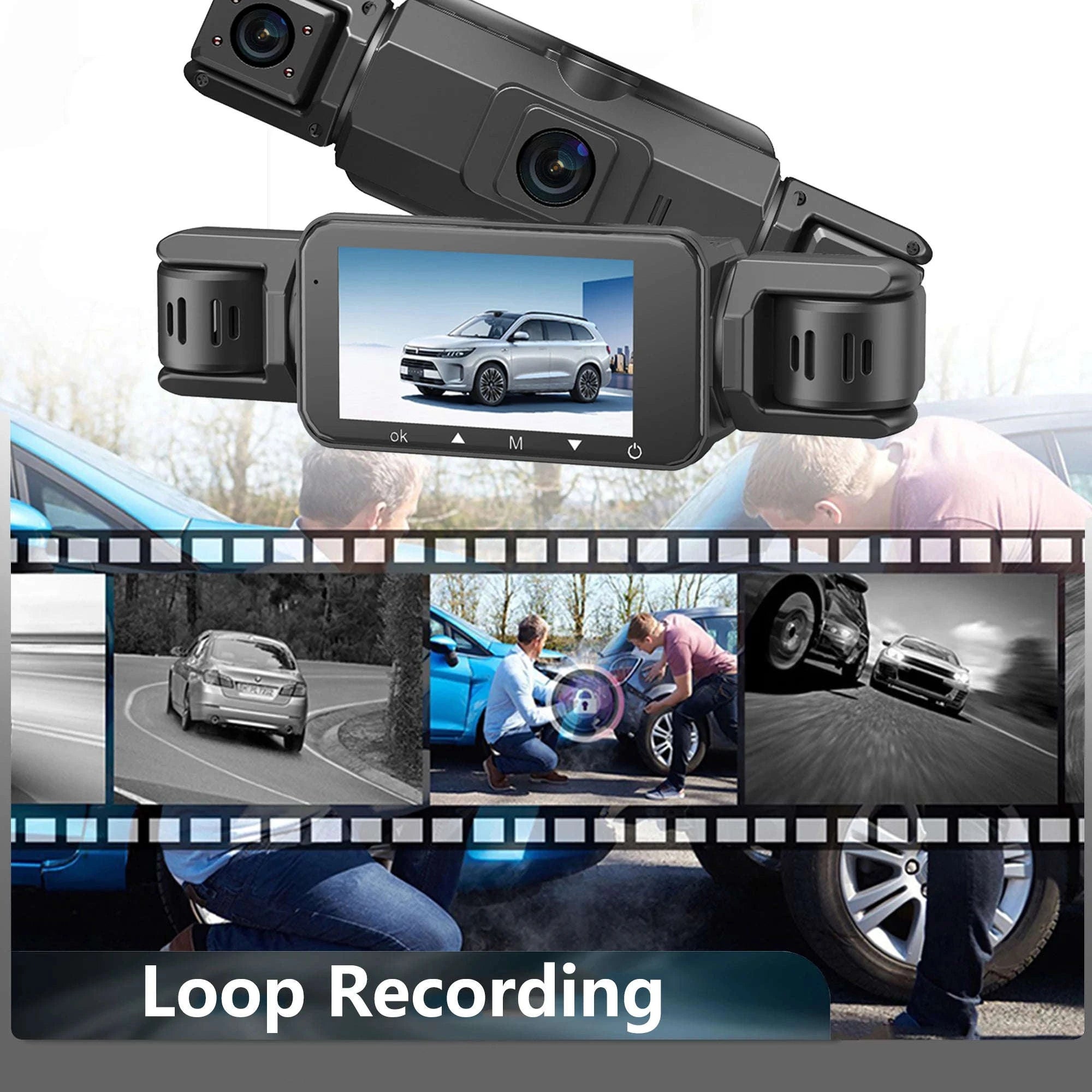 4-Channel Car Dash Cam with WiFi, 1080P Recording & Night Vision-WiFi 4Ch Dash Cam / No SD Card