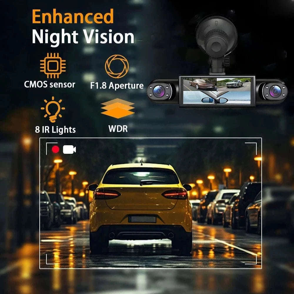 4 Channel Dash Cam 360° Car Video Recorder with Night Vision and Parking Monitor-4ch dash cam / No SD Card