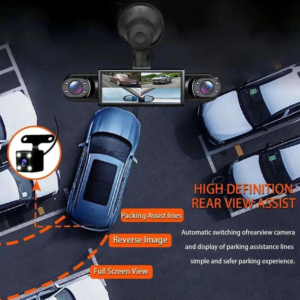 4 Channel Dash Cam 360° Car Video Recorder with Night Vision and Parking Monitor-4ch dash cam / No SD Card