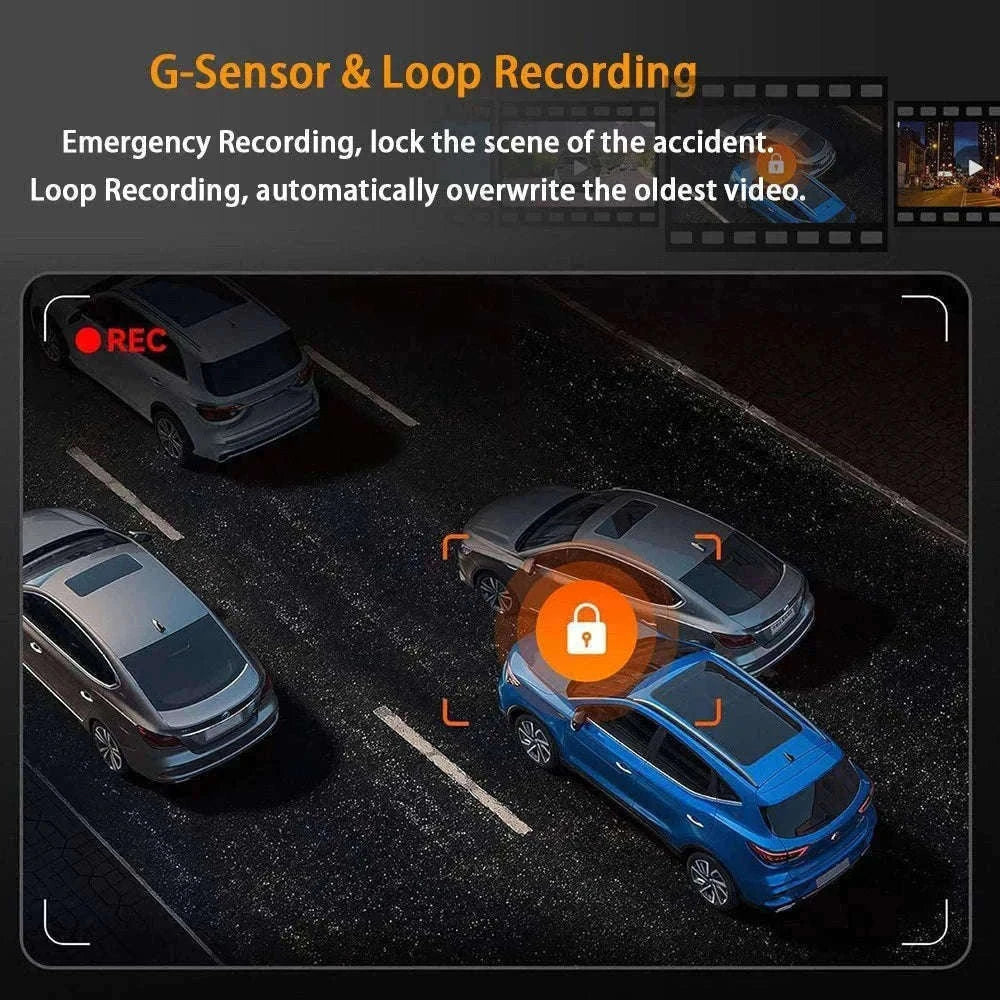 4 Channel Dash Cam 360° Car Video Recorder with Night Vision and Parking Monitor-4ch dash cam / No SD Card