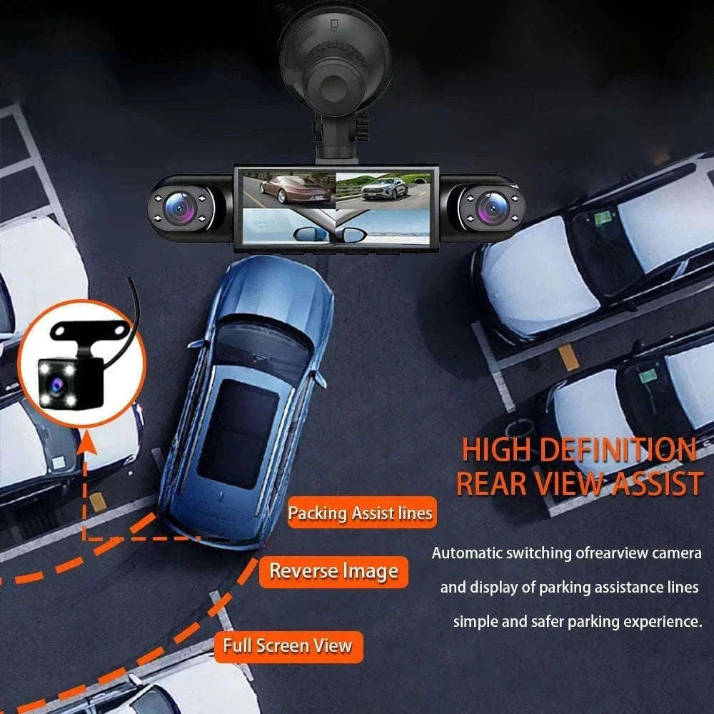 4 Channel Dash Cam 360° Car Video Recorder with Night Vision and Parking Monitor-4ch dash cam / No SD Card