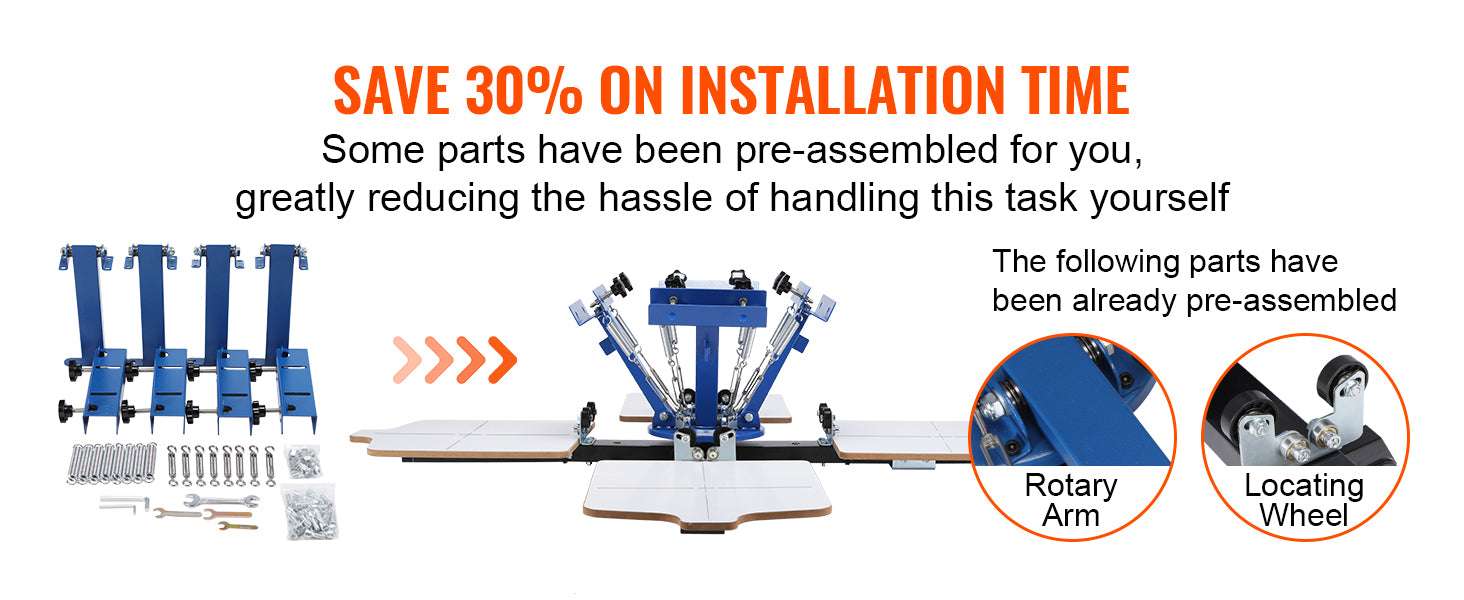 4 Color 4 Station Screen Printing Machine 360° Rotating Press 54x45cm-4 Color 4 Station / United States