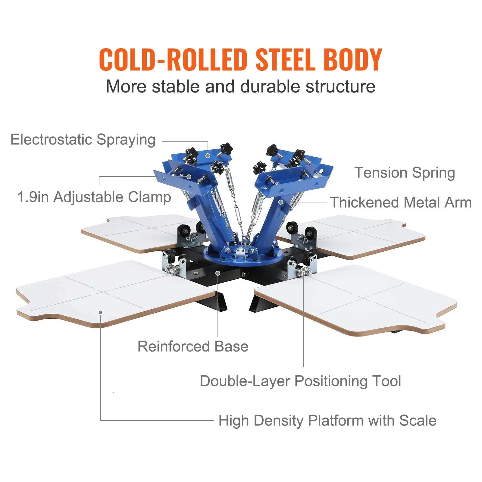 4 Color 4 Station Screen Printing Machine 360° Rotating Press 54x45cm-4 Color 4 Station / United States