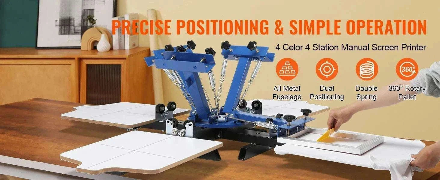 4 Color 4 Station Screen Printing Machine 360° Rotating Press 54x45cm-4 Color 4 Station / United States