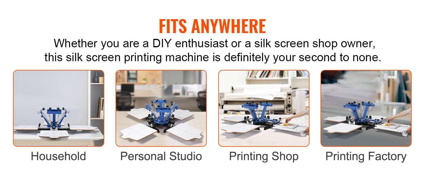4 Color 4 Station Screen Printing Machine 360° Rotating Press 54x45cm-4 Color 4 Station / United States