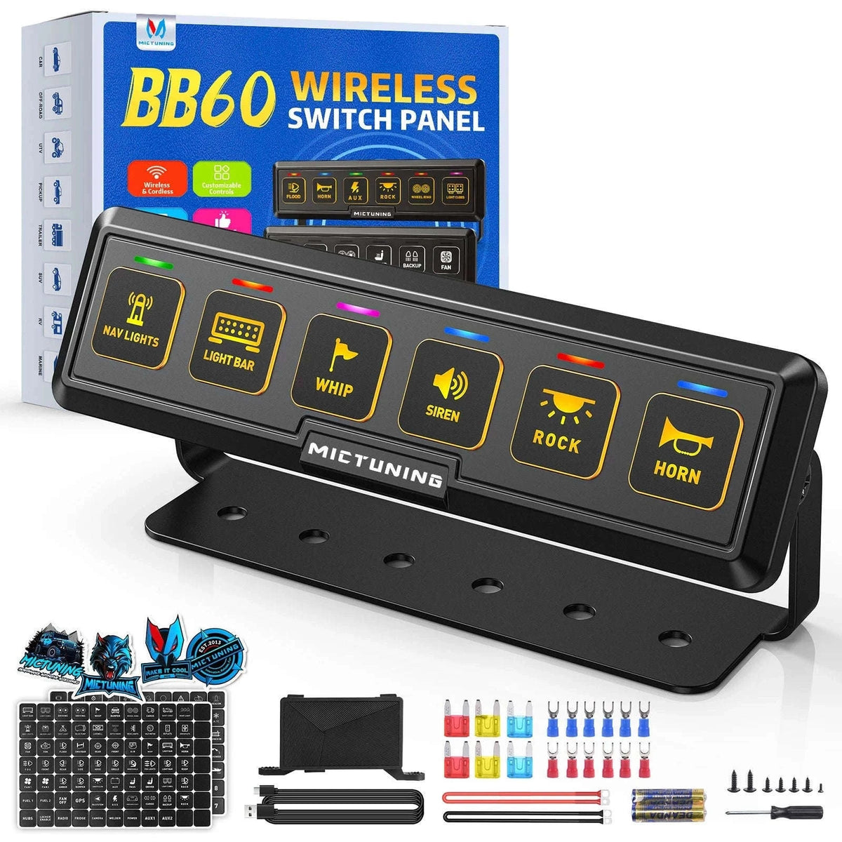 4-Gang/6-Gang Wireless Switch Panel for Car-BB40 / China Mainland