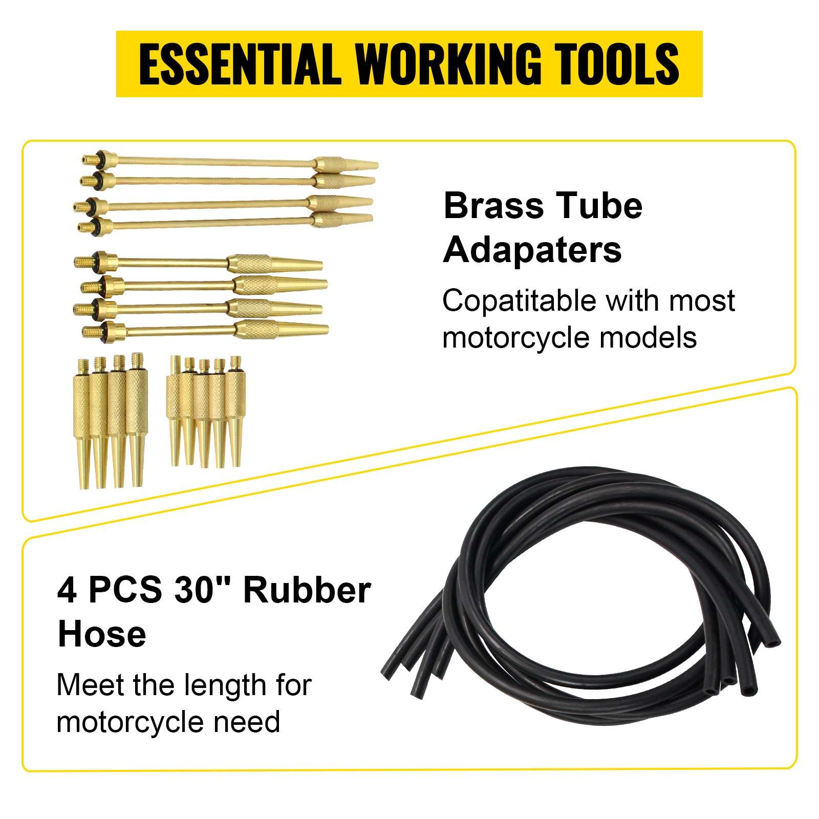4-Gauge Carburetor Synchronizer Tool Kit with Hoses & Adapters-france