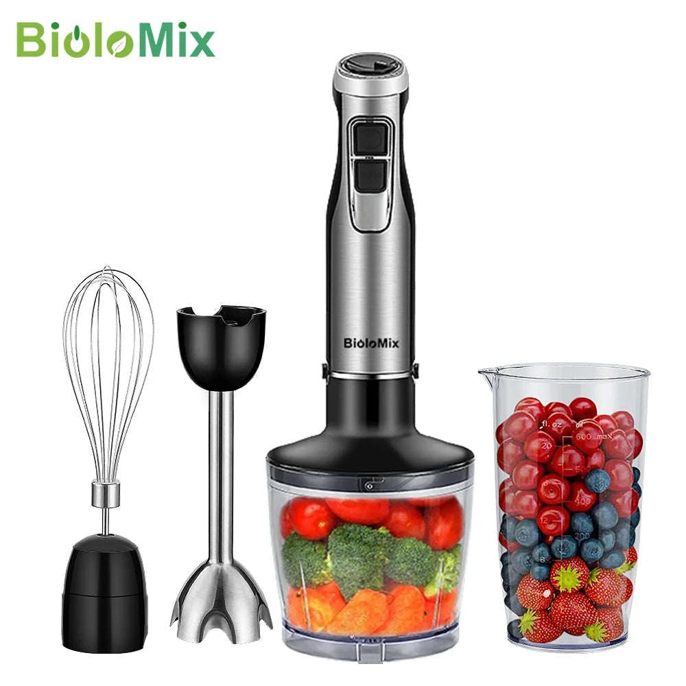 4-in-1 1200W Immersion Hand Blender with Chopper, Whisk and Cup-EU Plug / spain