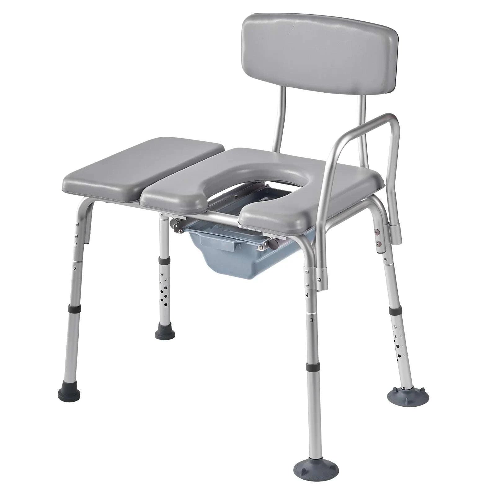 4-in-1 Bedside Commode Chair with Padded Seat, 500 lb Capacity-500 lbs / United States