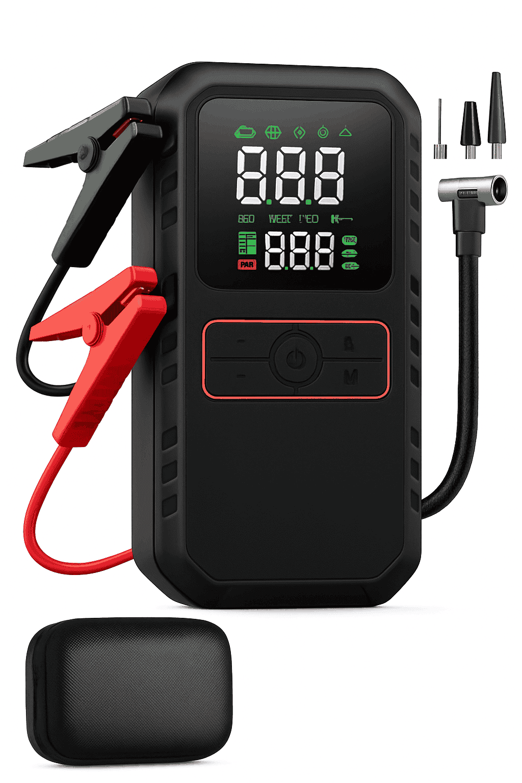 4-in-1 Car Jump Starter with Air Compressor, 150 PSI Tire Inflator, Power Bank-16000mah / China Mainland