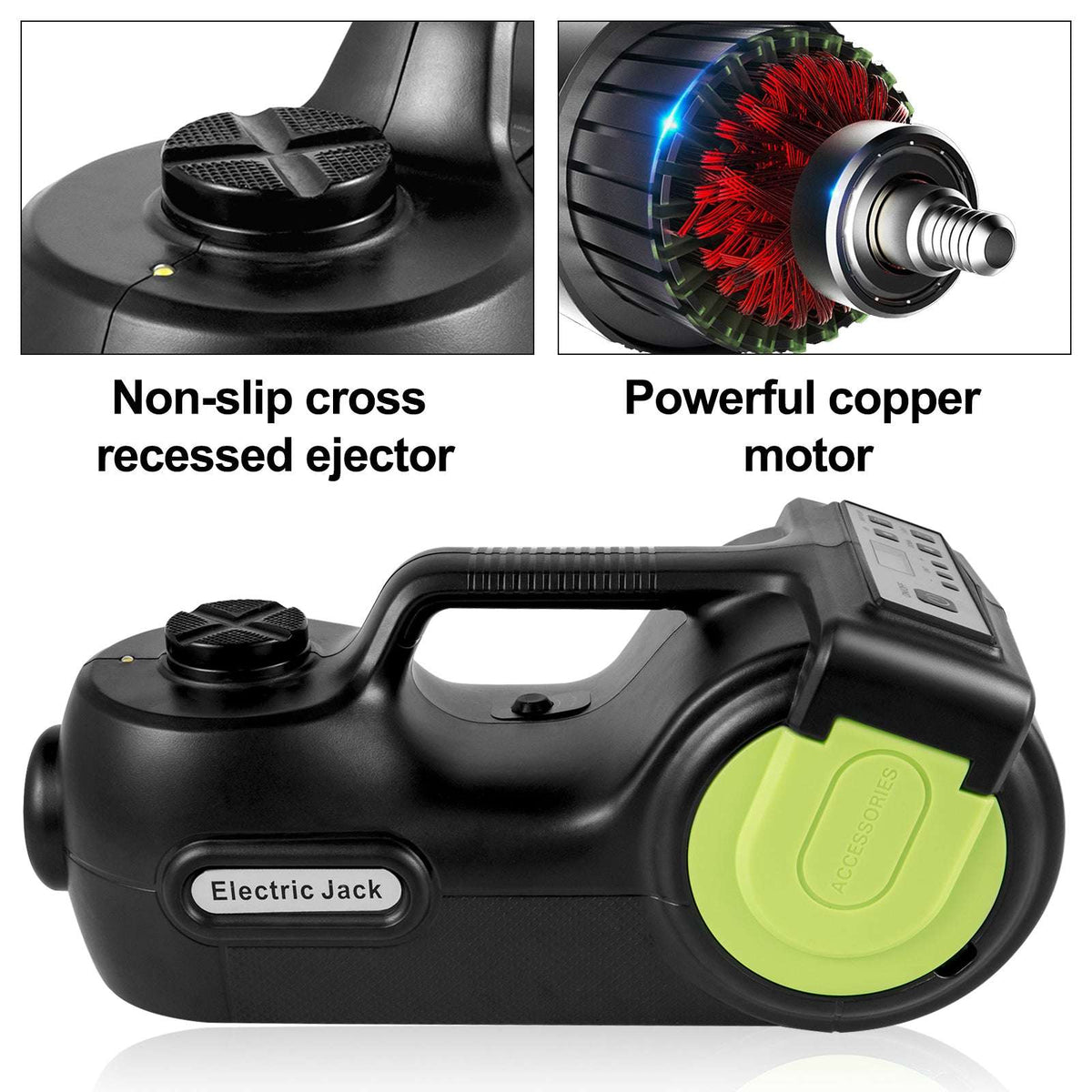 4-in-1 Electric Car Jack 5 Ton Kit with Wrench & Inflator-5T / GERMANY