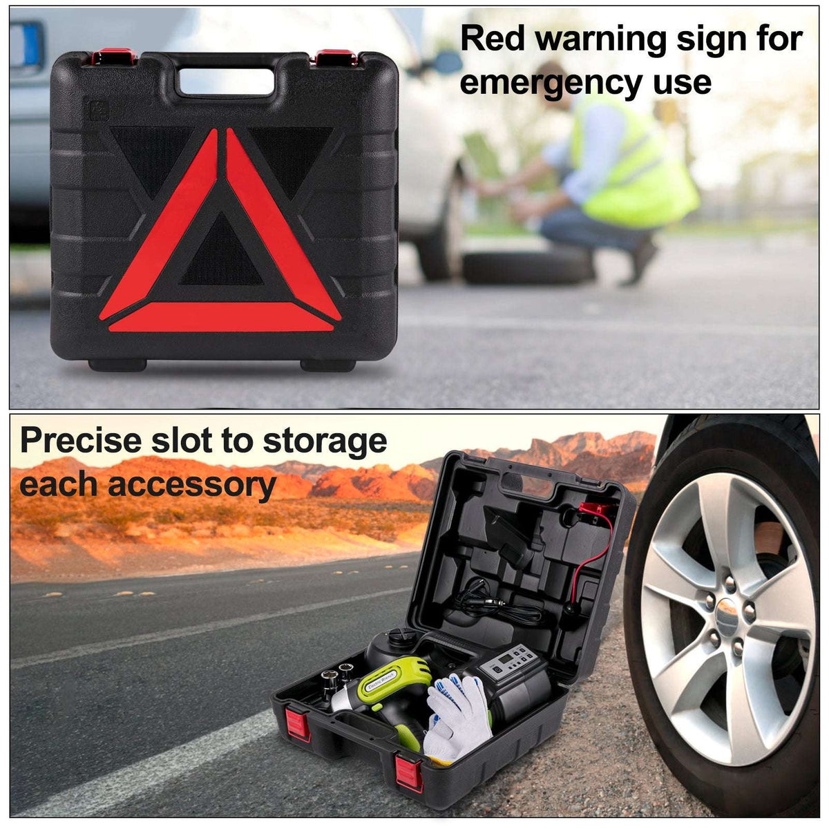 4-in-1 Electric Car Jack 5 Ton Kit with Wrench & Inflator-5T / GERMANY