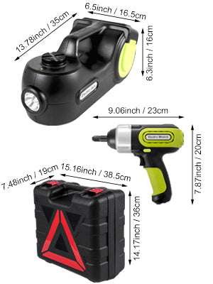 4-in-1 Electric Car Jack 5 Ton Kit with Wrench & Inflator-5T / GERMANY