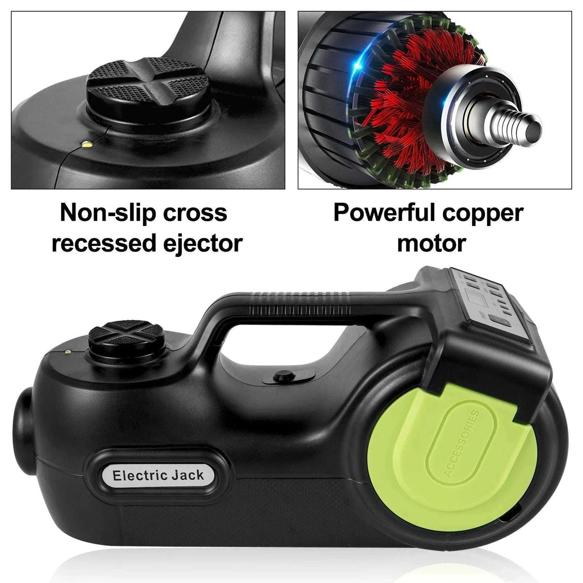 4-in-1 Electric Car Jack 5 Ton Kit with Wrench & Inflator-5T / GERMANY