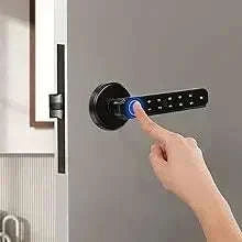 4-in-1 Electronic Fingerprint Door Lock with Password, IC Card and Key-United States / black