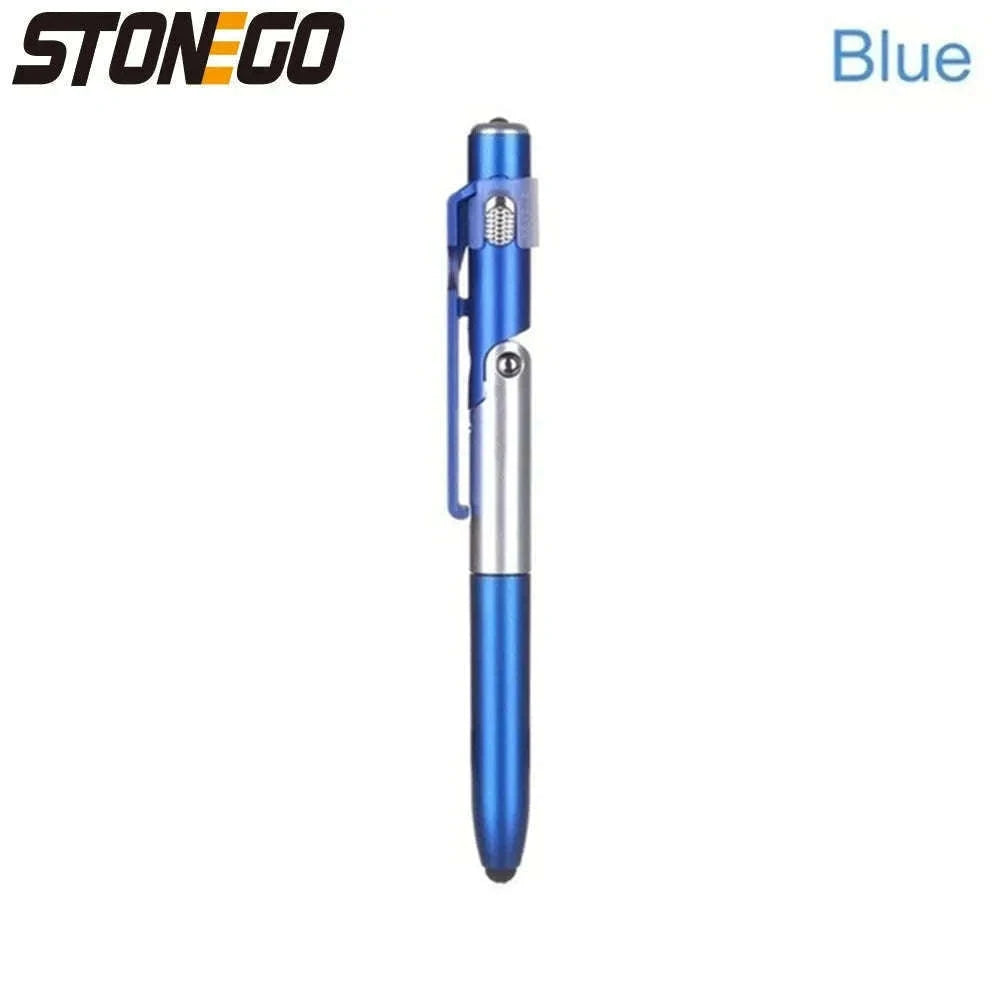 4-in-1 Foldable Pen Stylus with Light and Phone Stand-black