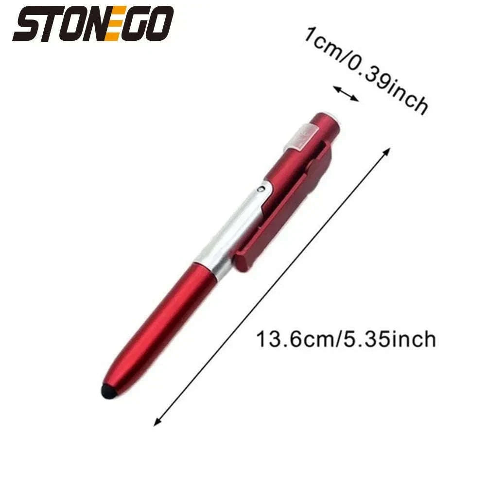 4-in-1 Foldable Pen Stylus with Light and Phone Stand-black
