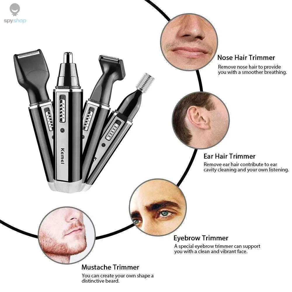 4-in-1 Grooming Trimmer for Men with Cordless Control-KM-6630