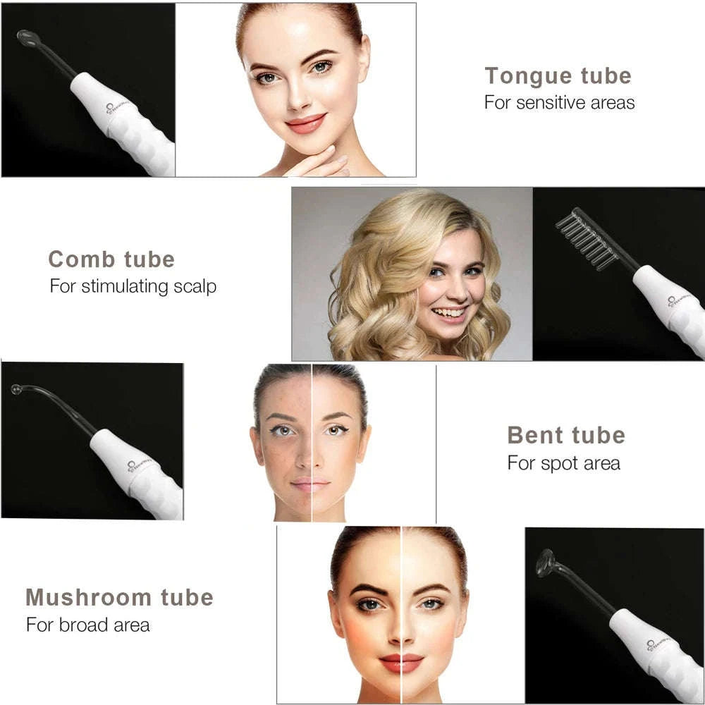 4-in-1 High Frequency Facial Wand for Acne, Wrinkles & Skin Tightening-Gold / United States