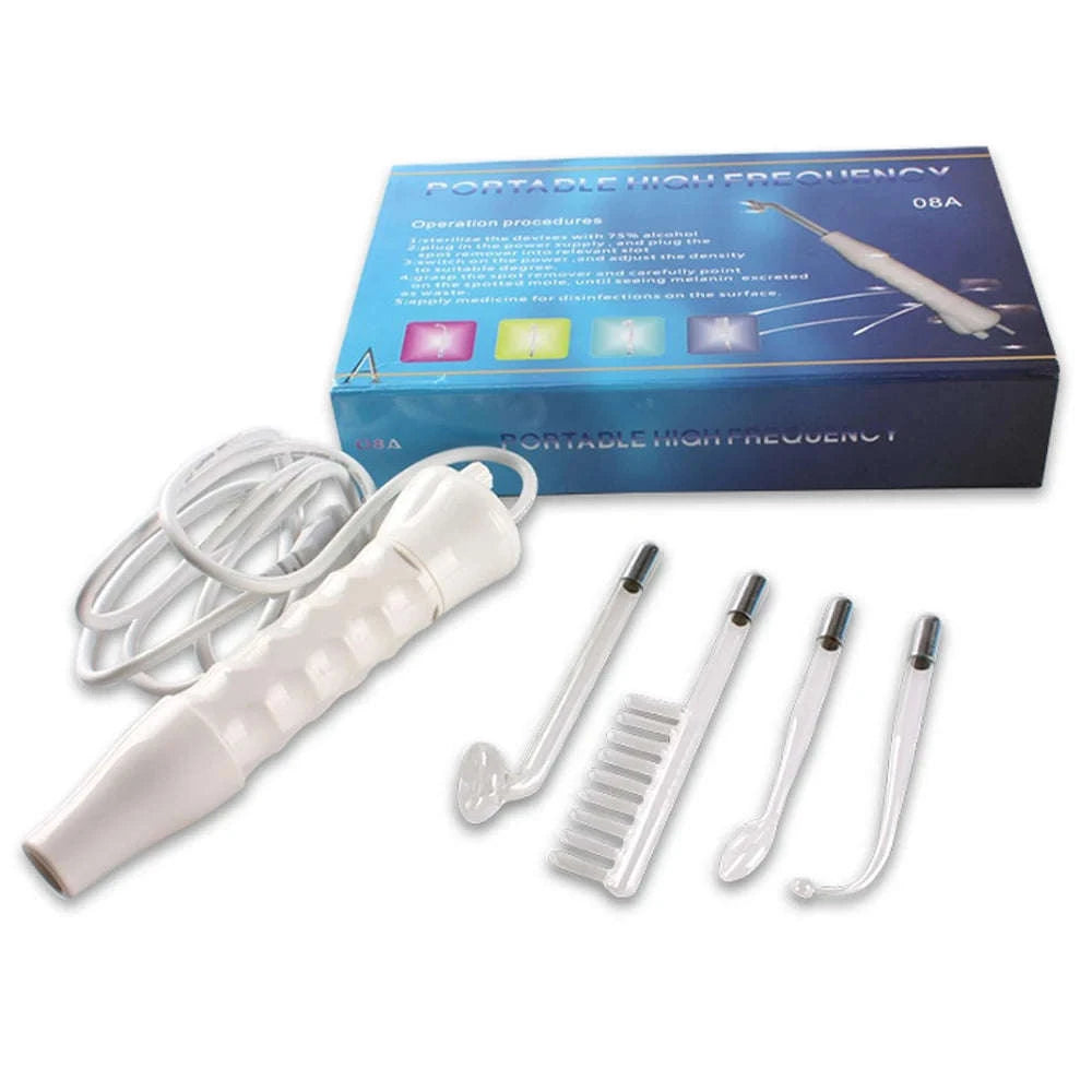 4-in-1 High Frequency Facial Wand for Acne, Wrinkles & Skin Tightening-Gold / United States