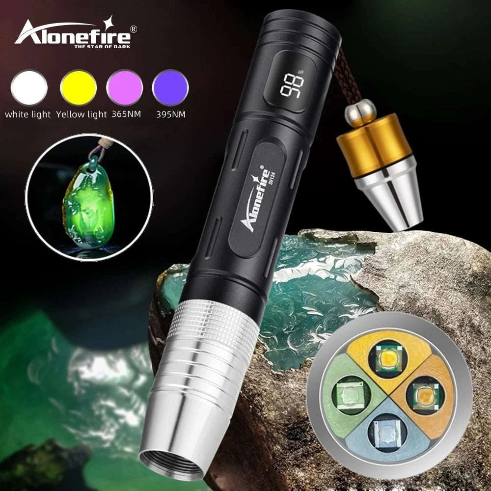4-in-1 Jade Detector Light UV 365nm Rechargeable Flashlight-SV124