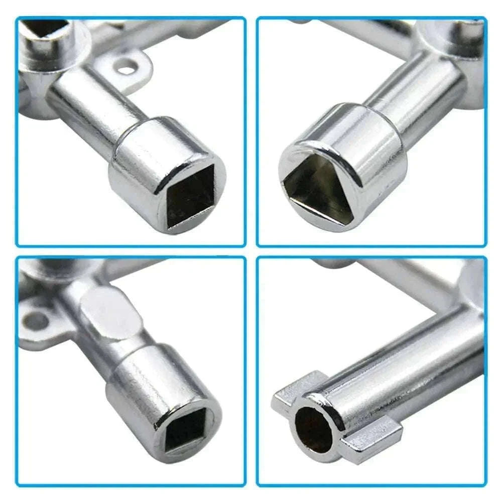 4-in-1 Silver Key Wrench Set for Cabinets and Valves-4in1 Pagoda