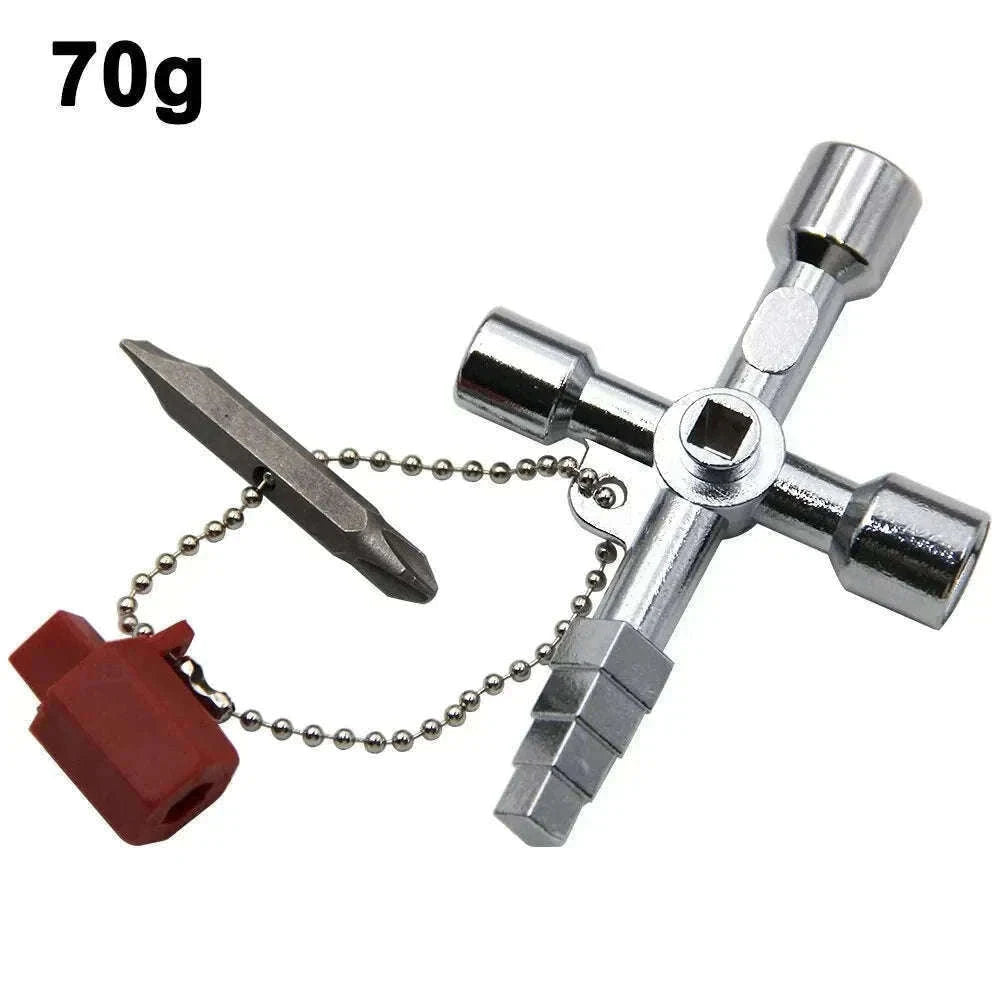 4-in-1 Silver Key Wrench Set for Cabinets and Valves-4in1 Pagoda