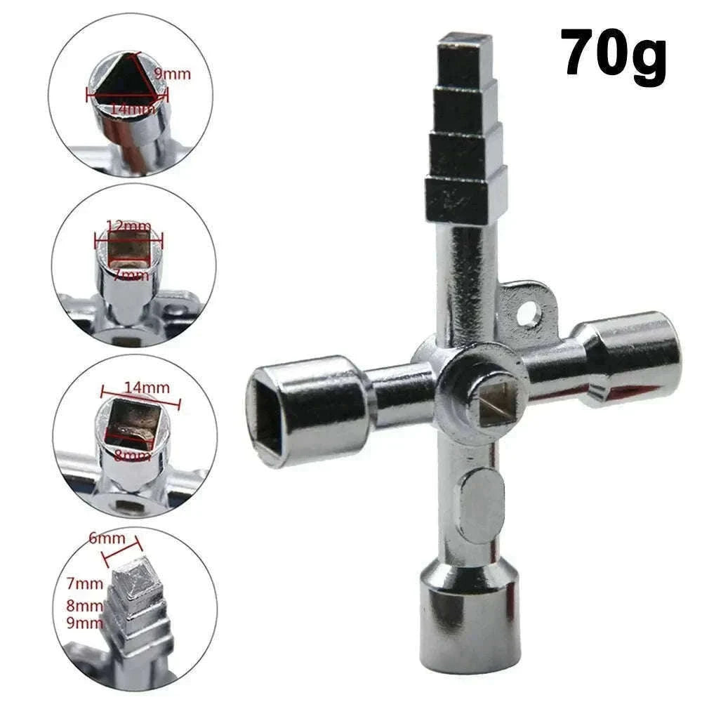 4-in-1 Silver Key Wrench Set for Cabinets and Valves-4in1 Pagoda