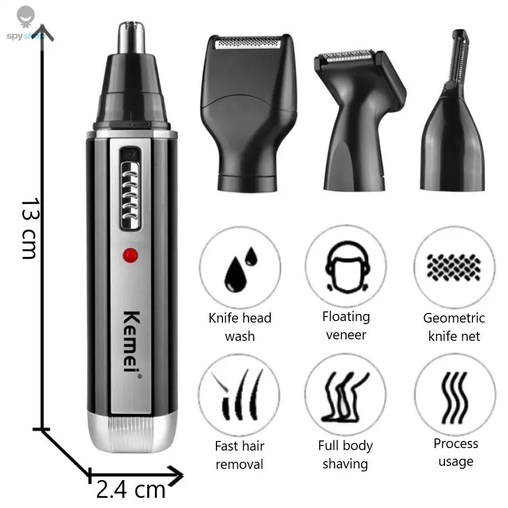 4 in 1 trimmer for men Electric Nose and ear trimmer Rechargeable Trimmer For Hair Beard Nose And Ear Cleaner Grooming Set Spy-shop.com
