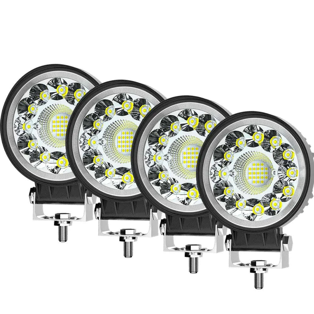 4 Inch 102W LED Work Light Bar 12V 24V-4pcs round 99W